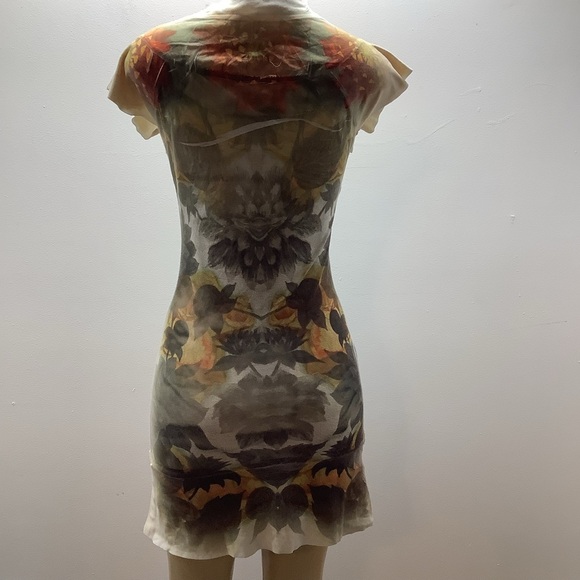 Alchemic Size Small Long Shirt/Mini Dress with Floral Sublimation Print. - Picture 5 of 7